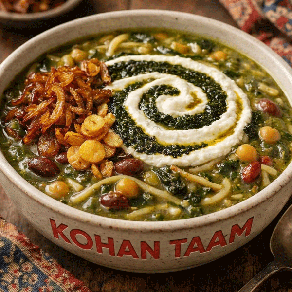 طرز تهیه اش رشته با نعنا داغ و رب گوجه