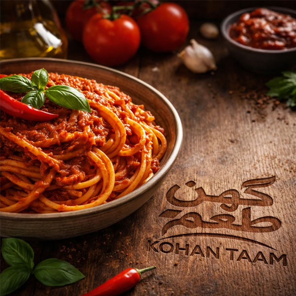 طرز تهیه پاستا تند با رب گوجه