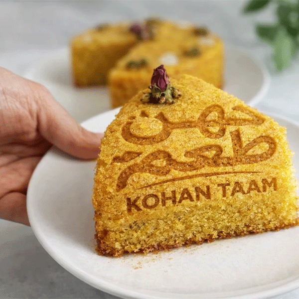 کیک زعفرانی با گلاب